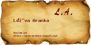 Léva Aranka névjegykártya